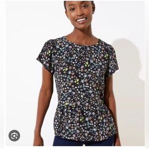 Loft | Plus Size Garden Cutout Back Peplum Top